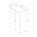 Armário Multiuso Alto 2 Portas com Rodízios e Nicho para Eletro - 100% MDF Branco [Organizador Universal]