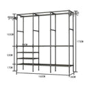 Arara De Roupa Cabideiro De Chão Sapateira Rack Organizador Multiuso Aço Inox