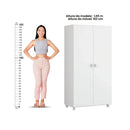 Armário Multiuso Alto 2 Portas com Rodízios e Nicho para Eletro - 100% MDF Branco [Organizador Universal]