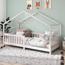 Cama Casinha Montessoriana Solteiro Lisan - 100% Madeira Maciça [Grade de Proteção 32cm]