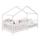 Cama Casinha Montessoriana Solteiro Lisan - 100% Madeira Maciça [Grade de Proteção 32cm]