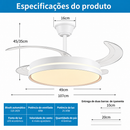 Ventilador Luminaria de Teto Com Luz LED
