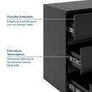 Escrivaninha em L ou Reta 140cm 6 Gavetas Preto [PROMOÇÃO]