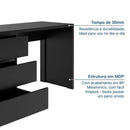 Escrivaninha em L ou Reta 140cm 6 Gavetas Preto [PROMOÇÃO]