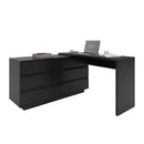 Escrivaninha em L ou Reta 140cm 6 Gavetas Preto [PROMOÇÃO]
